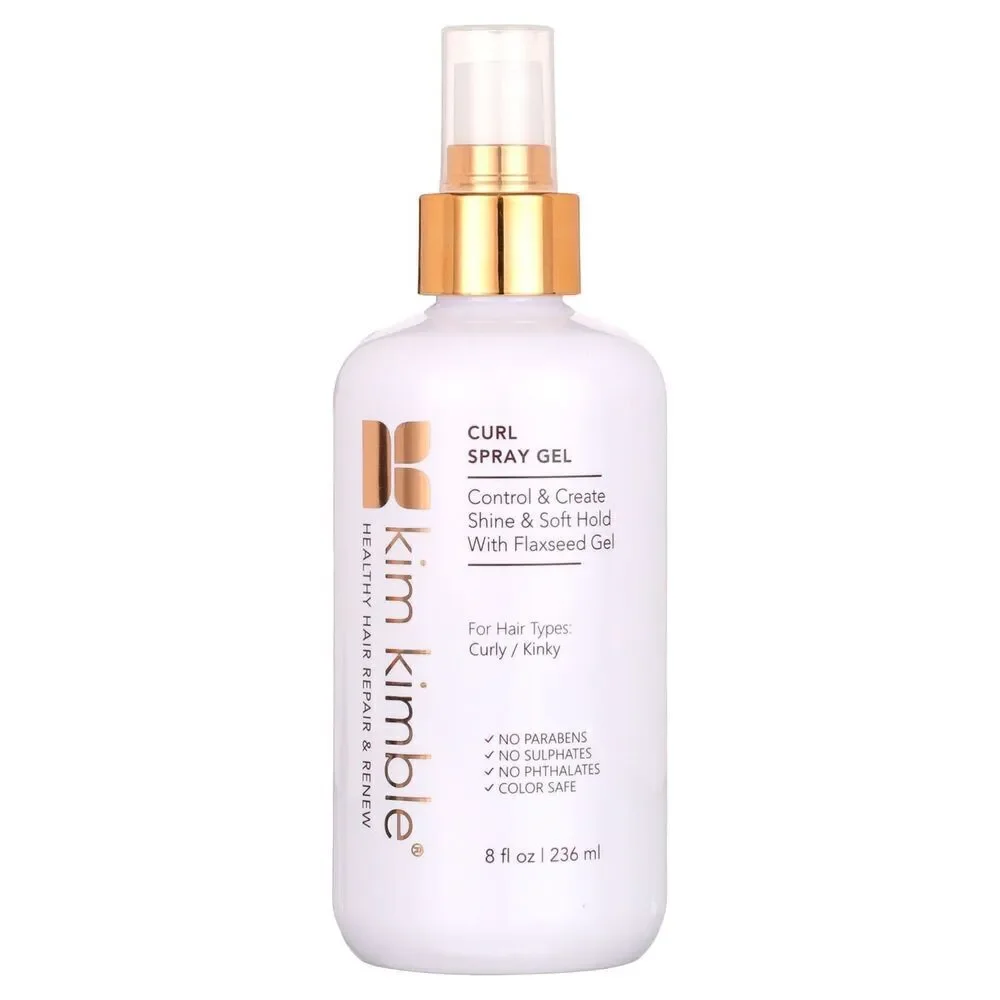 Kim Kimble Repair Renew Hair Styling Curl Spray Gel 8oz Kinky Flaxseed Gel Shine